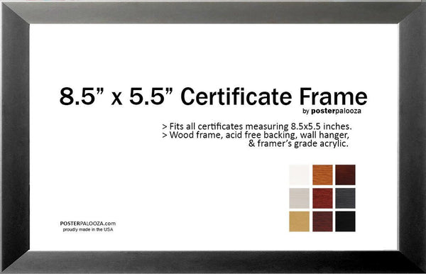 Twelve (12) Pack 8.5" x 5.5" Certificate Frames - Save 20%!