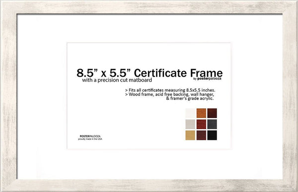 Matted CompTIA Frame for CompTIA Certificates, PE Certificates, Postcards - 8.5" x 5.5" Frame With Mat